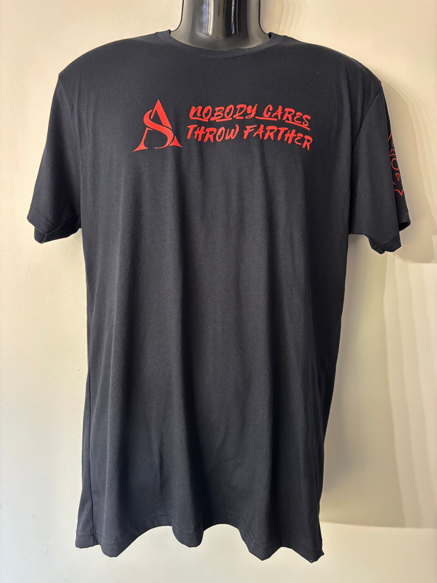 Aaron Stevens "AS" Nobody Cares Throw Farther (Black and Red)