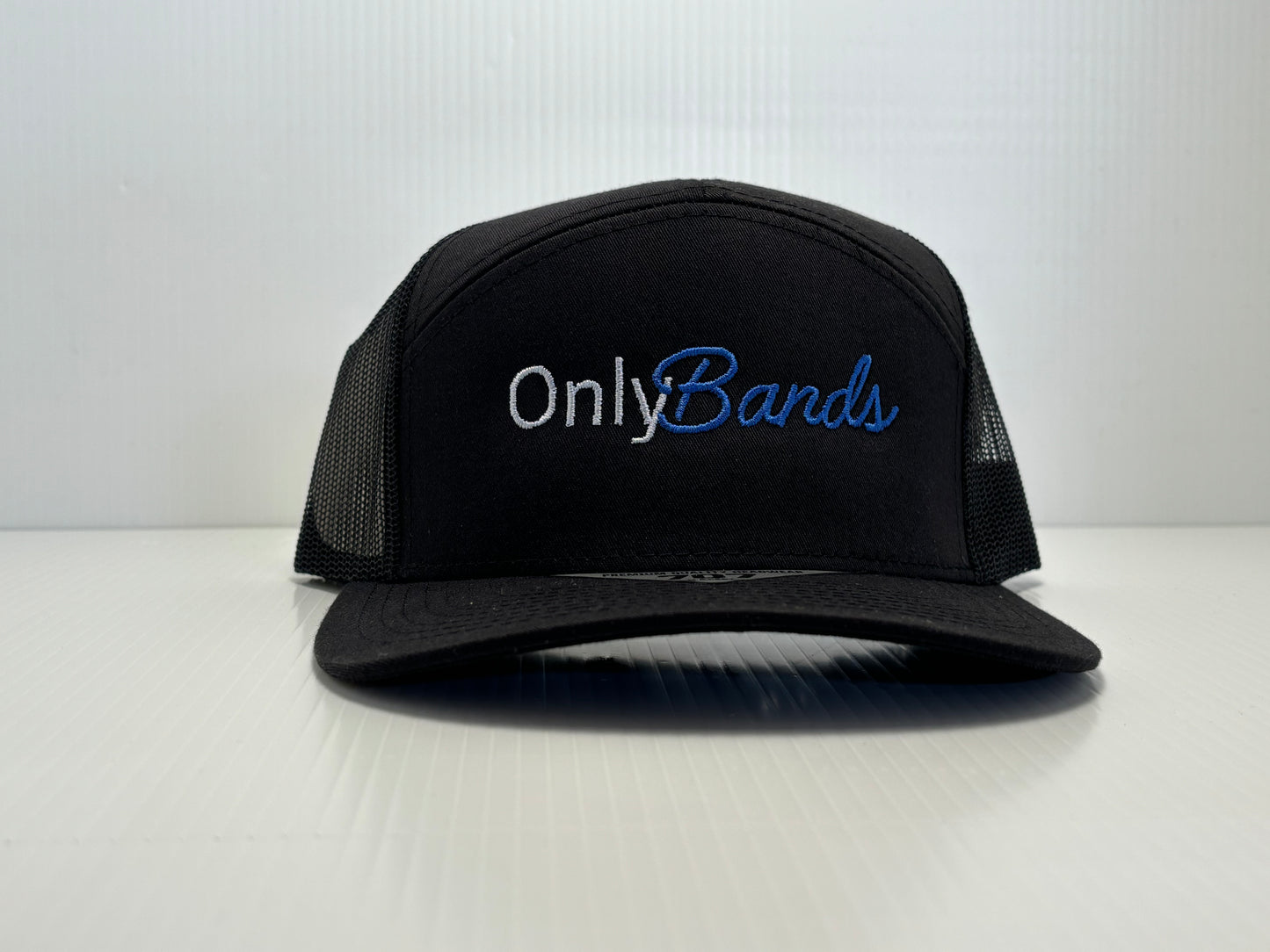 Only Bands Hat (Black w/White and Blue Letters)